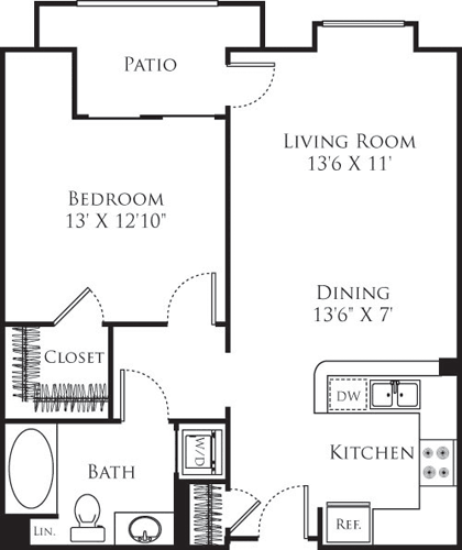 1 bed, 1 bath, 719 sqft, $2,675