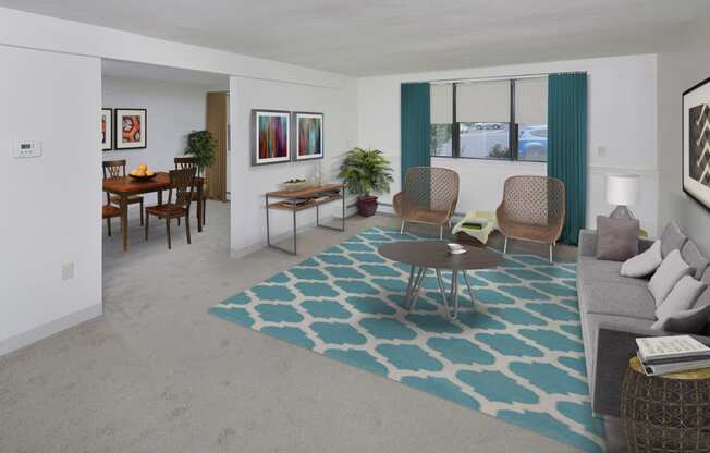 Living Room Area at Oxford Apartments Stoughton