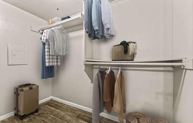 our closets are stocked with clothes and towels for you to use in your closet