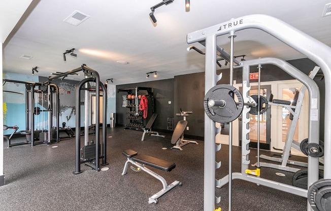 Gym equippment at Elme Marietta Apartments, Marietta, Georgia