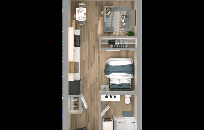 Studio, 1 bath, 445 sqft, $1,360, Unit 341