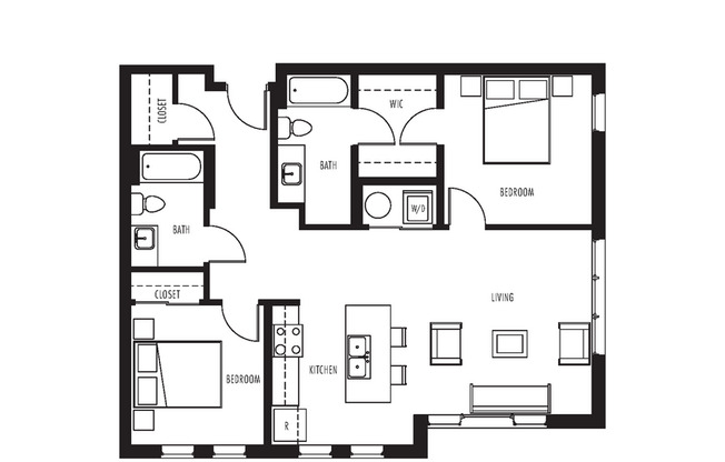 2 beds, 2 baths, 1,055 sqft, $3,056