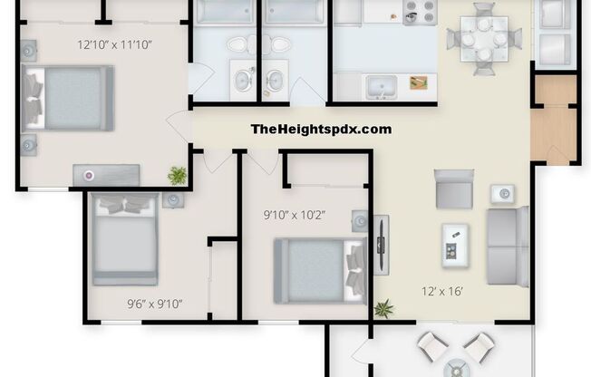 3 beds, 2 baths, 1,100 sqft, $2,149, Unit 7855