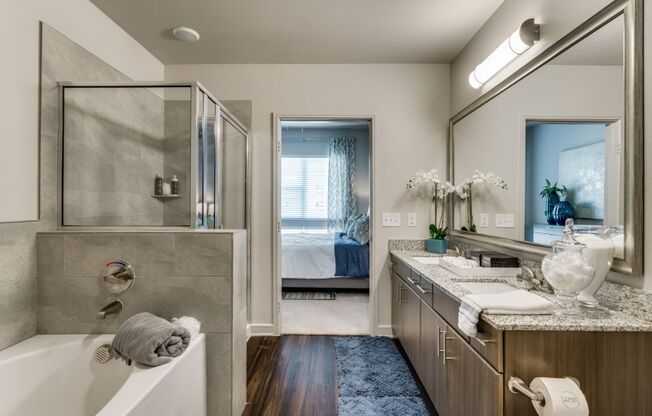 bathroom space in our luxury las colinas apartments
