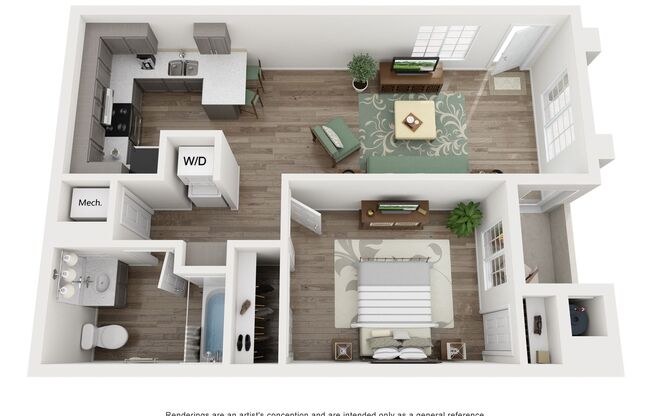 1 bed, 1 bath, 677 sqft, $1,687, Unit A4