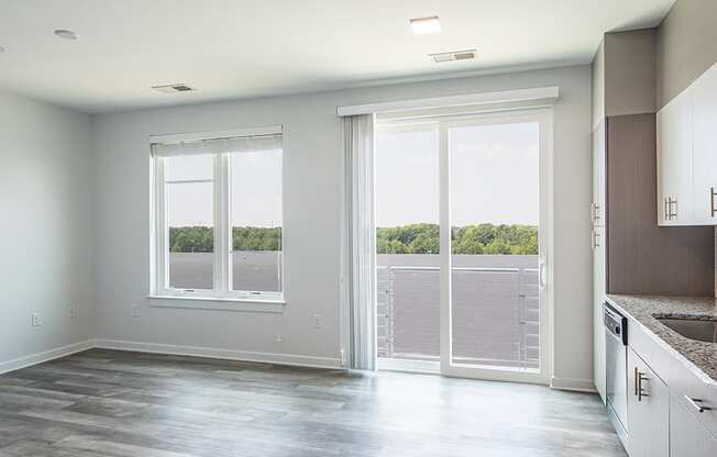 One bedroom interior at Helix Apartments in Chesapeake VA