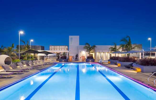 Twilight Pool at Elements Apartments*, Irvine, CA, 92612