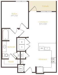 1 bed, 1 bath, 728 sqft, $1,624