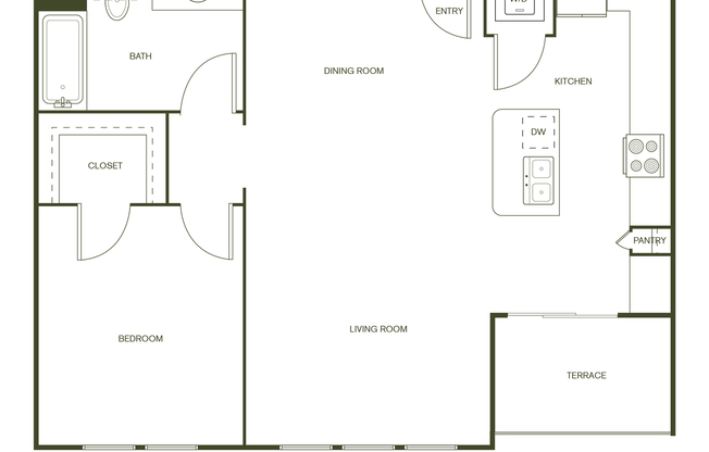 1 bed, 1 bath, 849 sqft, $1,579