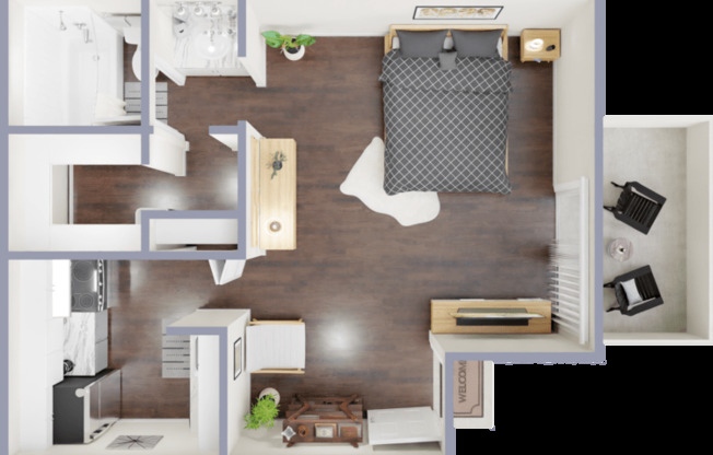 Studio, 1 bath, 438 sqft, $900