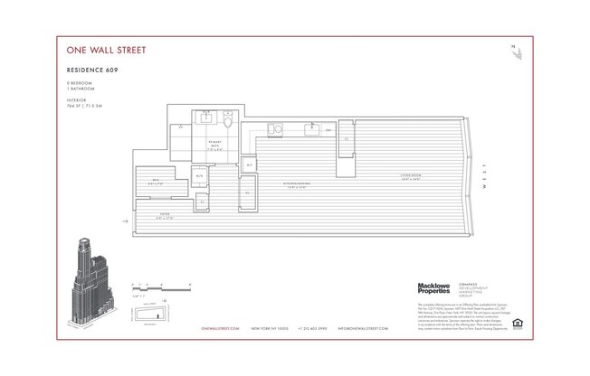 1 bed, 1 bath, 764 sqft, $7,250, Unit 609