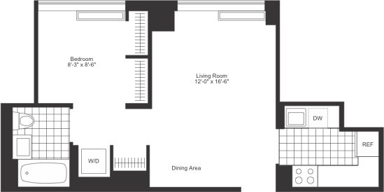 Studio, 1 bath, $5,450, Unit N09E