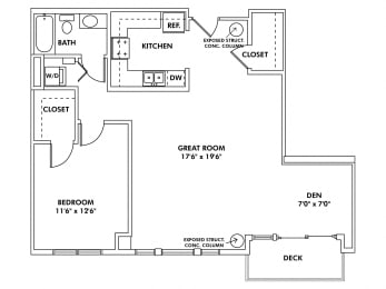 1 bed, 1 bath, 990 sqft, $2,075