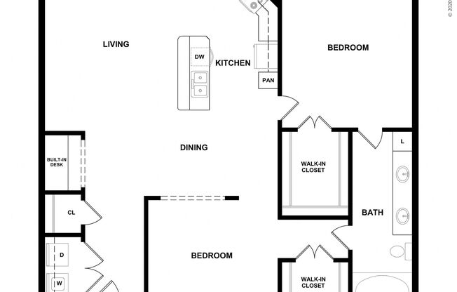 2 beds, 1 bath, 1,048 sqft, $1,430