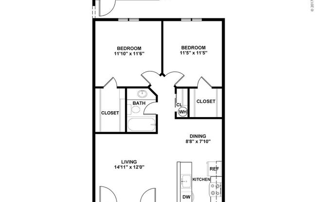 2 beds, 1 bath, 759 sqft, $1,199