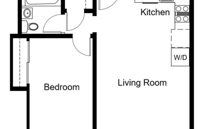 1 bed, 1 bath, 526 sqft, $2,125, Unit 204
