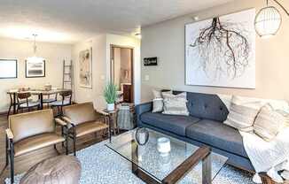 Living Room with Natural Light  at Tiburon View Apartments, Omaha, NE