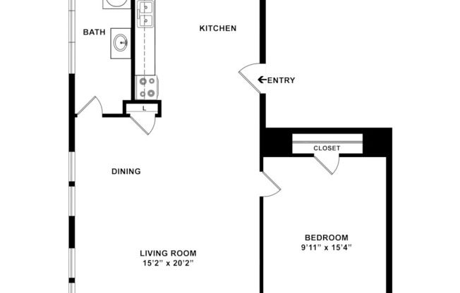 1 bed, 1 bath, 602 sqft, $1,155