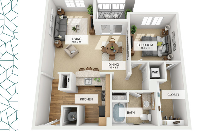 1 bed, 1 bath, 854 sqft, $1,860, Unit 00 - 4616205