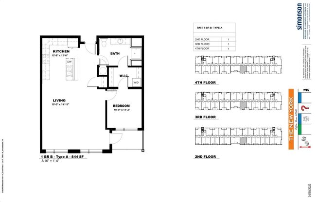 1 bed, 1 bath, 844 sqft, $1,350, Unit 315