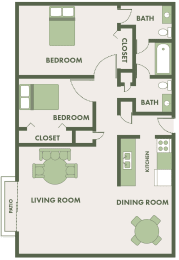 2 beds, 1.5 baths, 935 sqft, $945