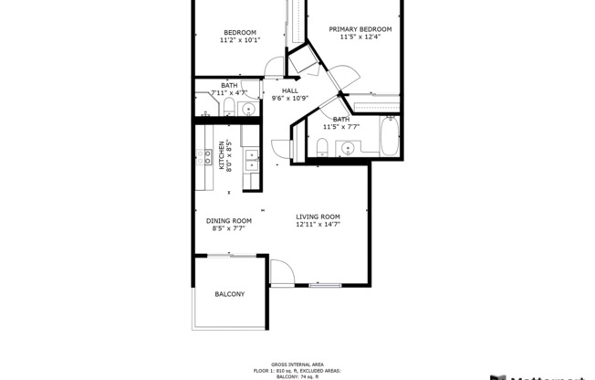 2 beds, 2 baths, 800 sqft, $2,677, Unit 20-102