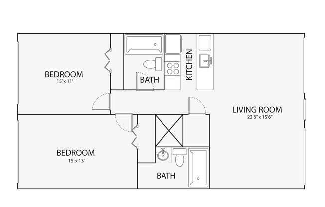 2 beds, 2 baths, 950 sqft, $1,740