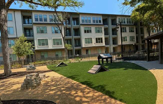 Sunny Dog Park with Apartment Views