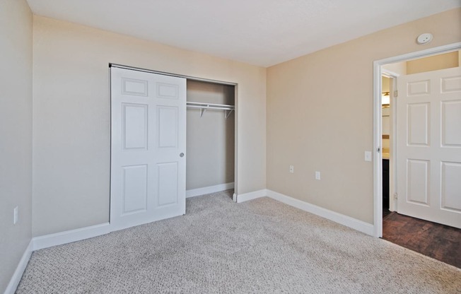 Spacious bedroom with walk-in closet. Two bedroom apartments in Saginaw, MI