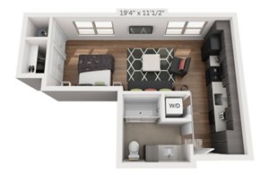 Studio, 1 bath, 474 sqft, $1,551