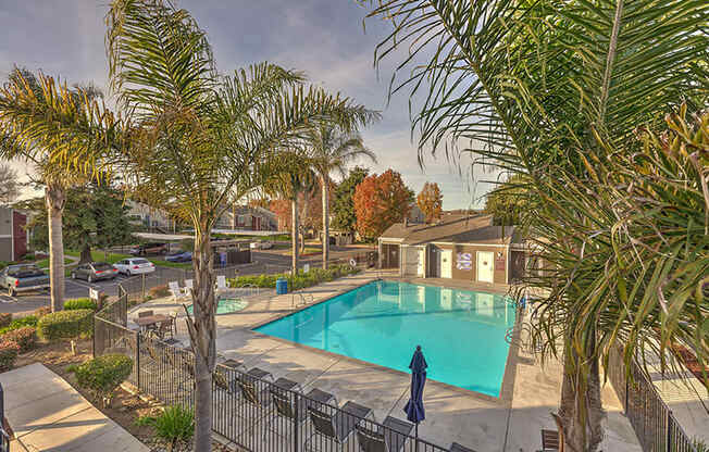 Aerial View of Pool | Vine by Vintage apts in Lompoc, CA 93436Vine by Vintage apts in Lompoc, CA 93436