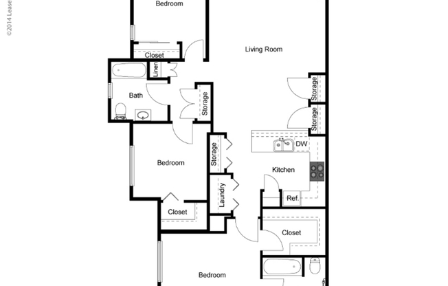 3 beds, 2 baths, 1,215 sqft, $1,514