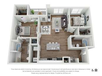 2 beds, 2 baths, 1,186 sqft, $1,673