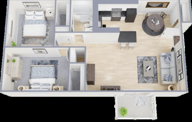 2 beds, 1 bath, 850 sqft, $975