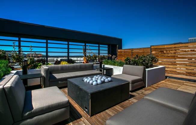 Skydeck Firepit and Lounge Area, at Legendary Glendale Luxury Apartments, in Glendale CA