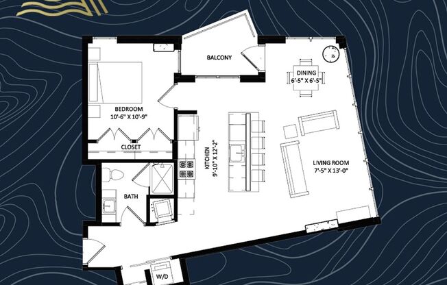 1 bed, 1 bath, 884 sqft, $2,525, Unit #201
