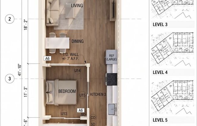 1 bed, 1 bath, 493 sqft, $1,766, Unit 203