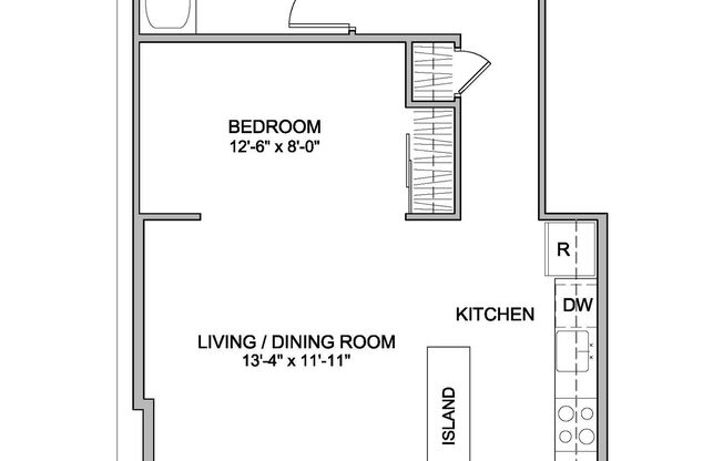 Studio, 1 bath, 552 sqft, $1,600, Unit 7-H