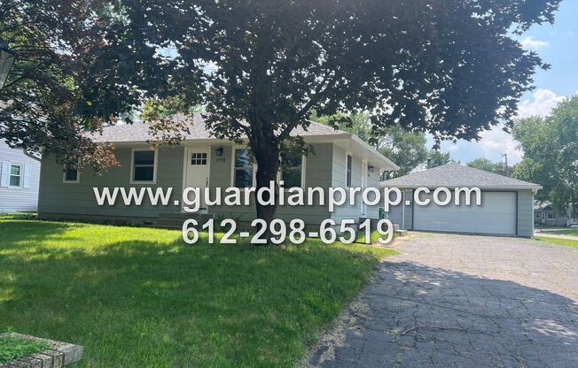 Shoreview House Available September 1st, Updated Full Bath, Updated Flooring, Large Fenced Yard, Oversized Garage