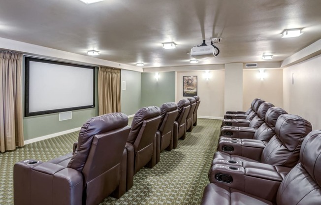 Media Room With Theater Chairs at The Corydon, Seattle, 98105