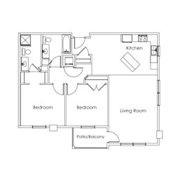 2 beds, 2 baths, 1,156 sqft, $1,524