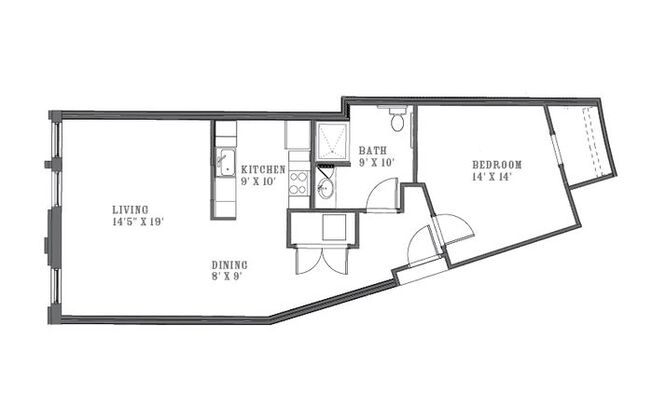 1 bed, 1 bath, 894 sqft, $1,825, Unit Cream City Lofts-303