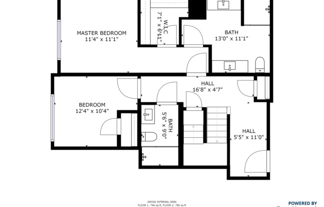 2 beds, 2.5 baths, 1,486 sqft, $4,750, Unit 206