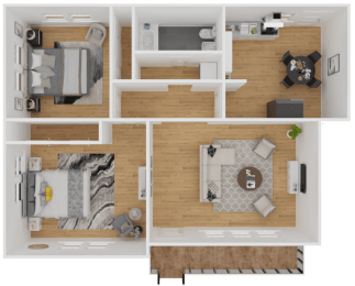 2 beds, 1 bath, 960 sqft, $1,570