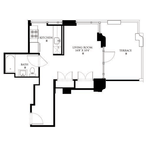 Studio, 1 bath, 455 sqft, $4,847, Unit 09B