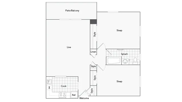 2 beds, 1 bath, 960 sqft, $2,519