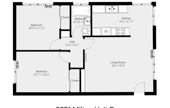 Updated Large Upstairs Two Bedroom with all appliances