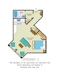 Studio, 1 bath, 520 sqft, $1,800
