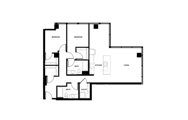 2 beds, 2 baths, 1,282 sqft, $4,150, Unit 206