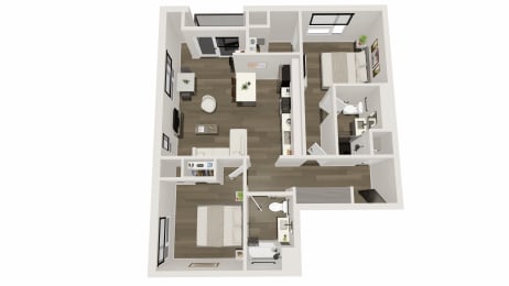 2 beds, 2 baths, 923 sqft, $2,167